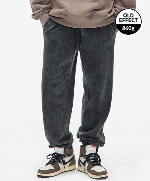 Shadow Effect sweat pants-washed black-